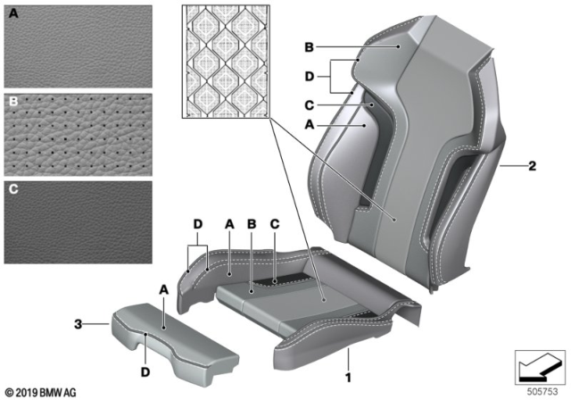 2020 BMW M8 Individual Cover M Sport Seat Diagram