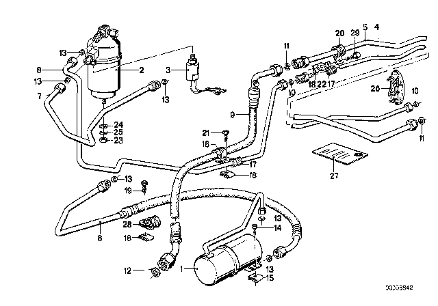 1988 BMW M6 Hose Evaporator-Compressor Diagram for 64531386664