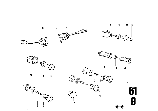 1972 BMW Bavaria Direction-Indicator/Dipper Switch Diagram for 61311355285