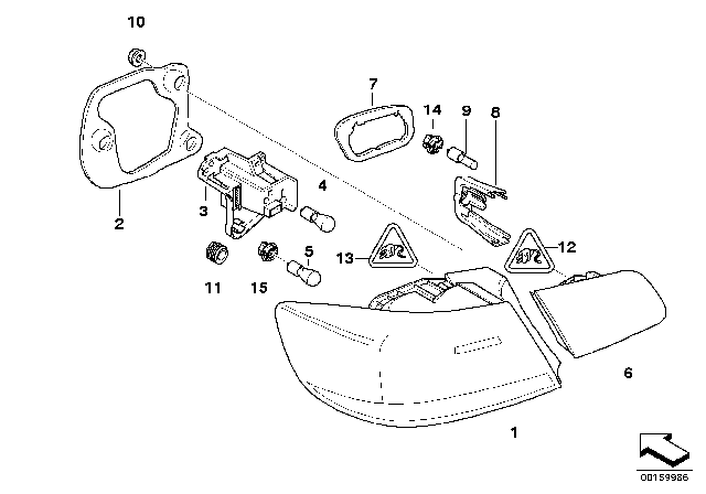 2009 BMW M3 Rear Light In Trunk Lid, Right Diagram for 63217162304