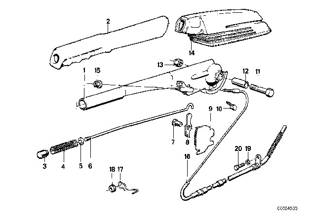 1986 BMW 635CSi Parking Brake / Control Diagram