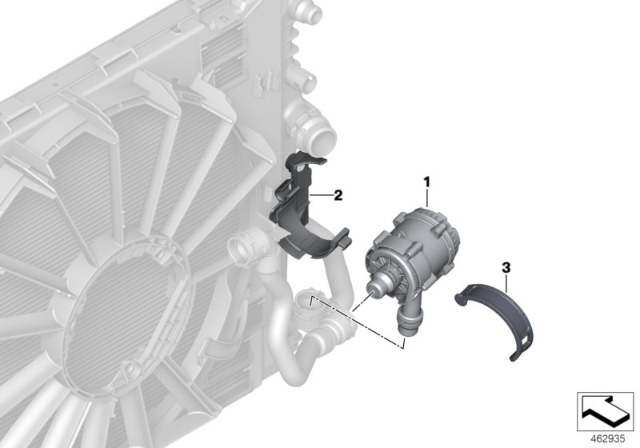 2016 BMW 750i Electric Water Pump / Mounting Diagram