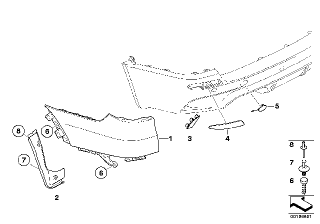 2010 BMW X5 M Extension, Wheel Arch, Primed, Right Diagram for 51127217838