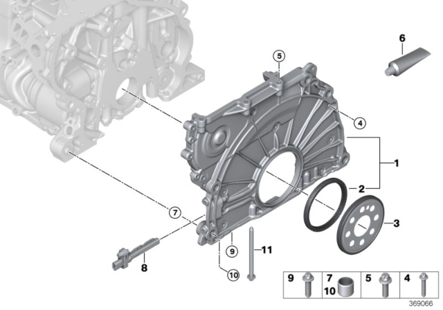 2018 BMW X1 Timing Case Cover Diagram