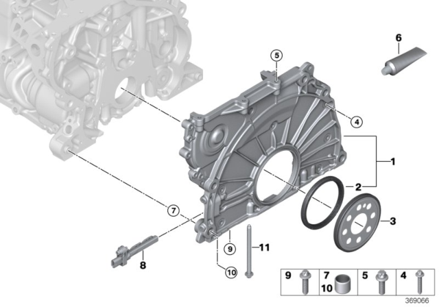 2017 BMW X1 Timing Case Cover Diagram