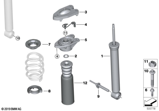 2020 BMW M235i xDrive Gran Coupe Spring Strut Rear / Vdm Diagram