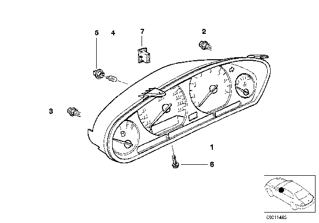 1999 BMW Z3 Instrument Cluster Diagram