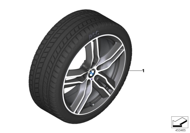 2019 BMW X1 Winter Wheel With Tire M Double Spoke Diagram 1