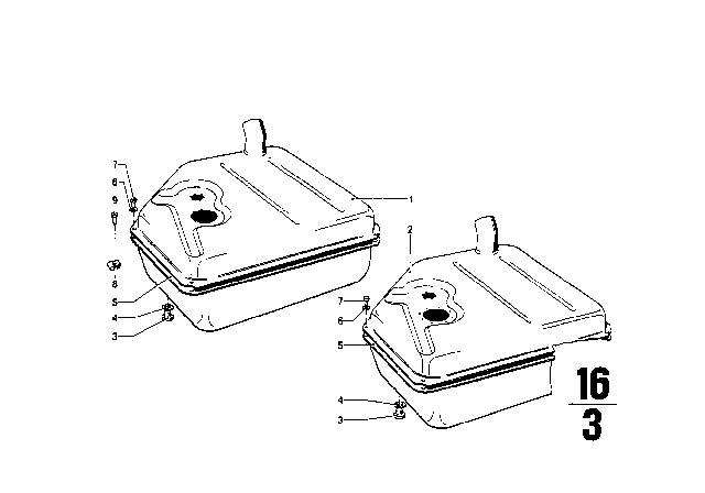 1971 BMW 2002tii Fuel Tank Diagram for 16111111604