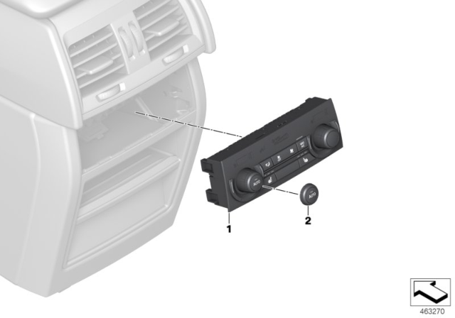 2015 BMW X5 Operating Unit, Automatic Rear - Cabin A/C Diagram