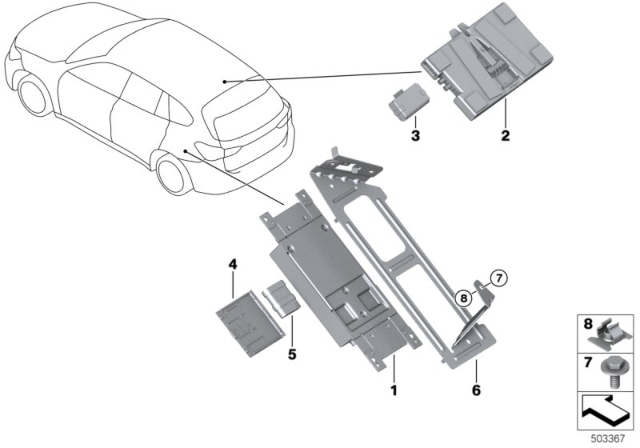 2020 BMW X1 Telematics Control Unit Diagram 1