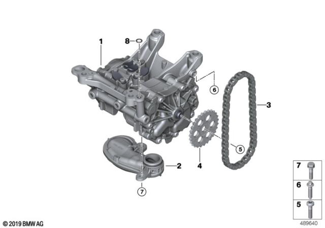 2019 BMW 440i Lubrication System / Oil Pump With Drive Diagram
