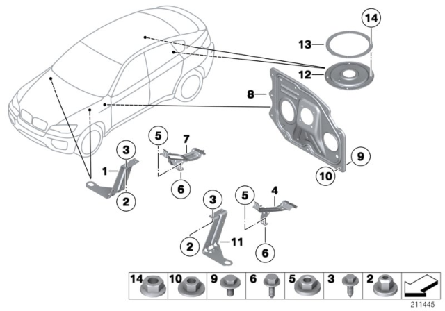 2013 BMW X5 Various Body Parts Diagram