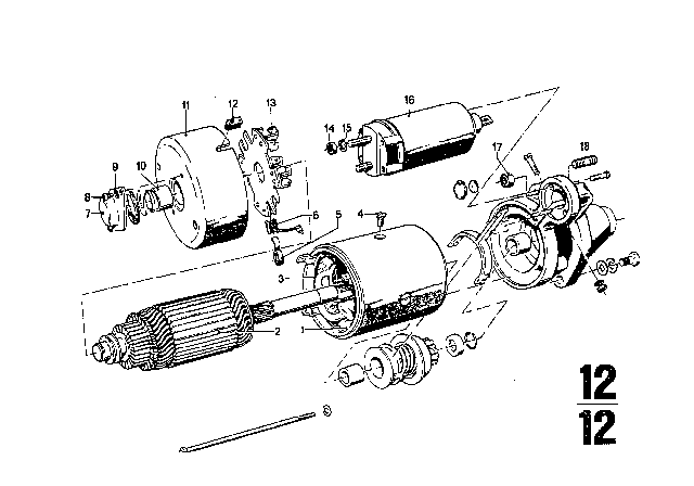 1975 BMW 3.0Si Starter Parts Diagram 2