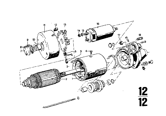 1970 BMW 2500 Starter Parts Diagram 2