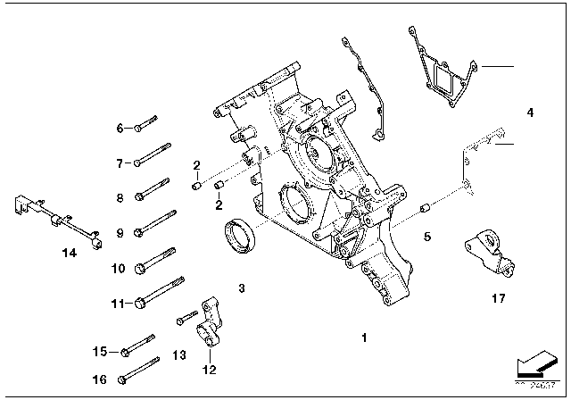2003 BMW Alpina V8 Roadster Gasket Set Chain Case Diagram for 11141436978