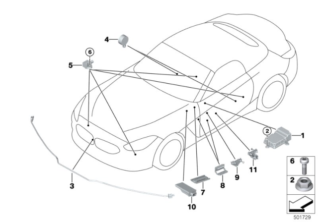 2020 BMW Z4 Electric Parts, Airbag Diagram