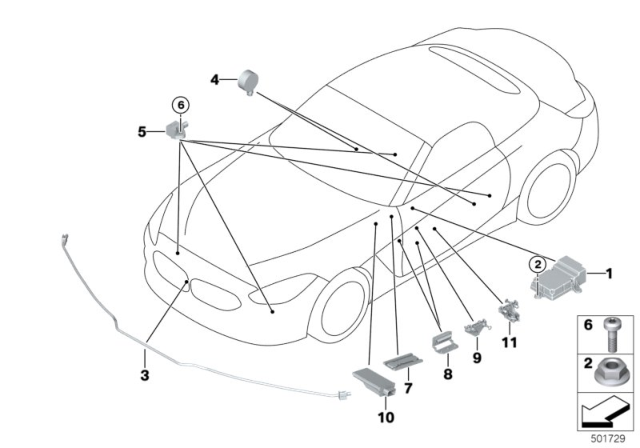 2020 BMW Z4 ACCELERATING SENSOR Diagram for 65776830604