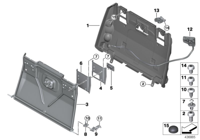 2020 BMW 230i xDrive Backrest Release Diagram for 52207342341