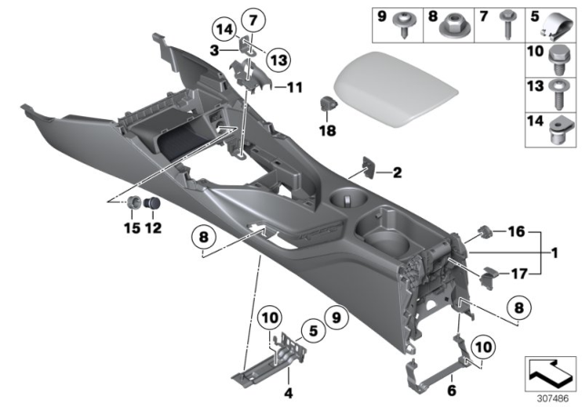 2013 BMW X1 Centre Console Diagram for 51169285157