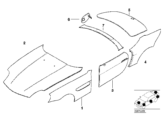 2003 BMW Alpina V8 Roadster Outer Panel Diagram