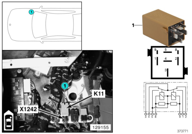 2001 BMW Z8 Relay, Windscreen Wipers Diagram