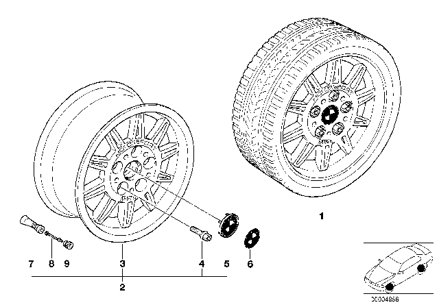 1998 BMW 323i M Double-Spoke Diagram 1