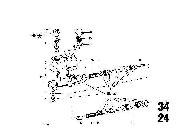 1970 BMW 1602 Brake Master Cylinder Diagram 3