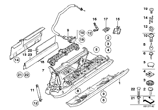 2010 BMW M6 Glove Box Diagram