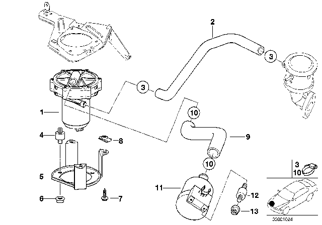 1998 BMW 528i Air Cleaner Diagram for 11721744340