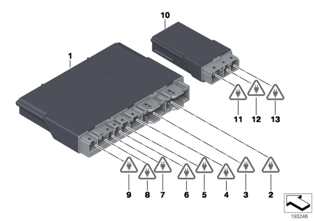 2014 BMW M5 Control Unit, Seat Module, Front / Rear Diagram