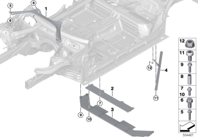 2019 BMW 330i Reinforcement, Body Diagram