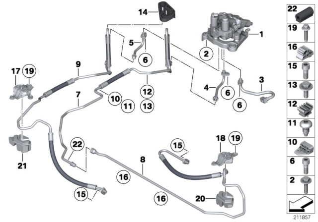 2016 BMW 650i Valve Block And Add-On Parts / Dyn.Drive Diagram