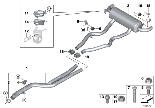 2020 BMW M340i xDrive FRONT PIPE Diagram for 18307933844