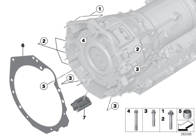 2012 BMW ActiveHybrid 5 Transmission Mounting Diagram