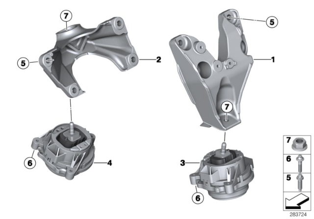 2015 BMW 335i Engine Mount Right Diagram for 22116855458