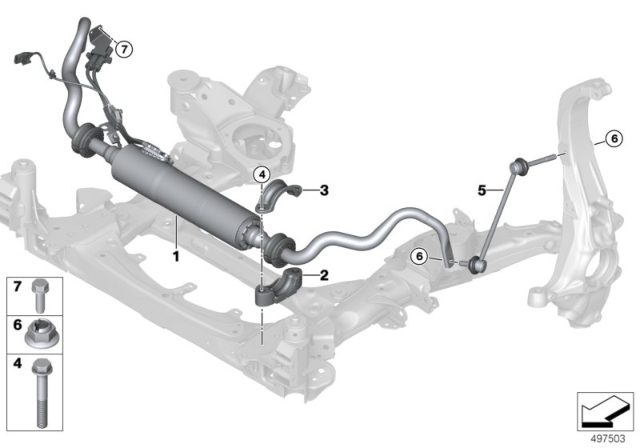 2019 BMW X7 Front Stabilizer Bar / Dynamic Drive Diagram