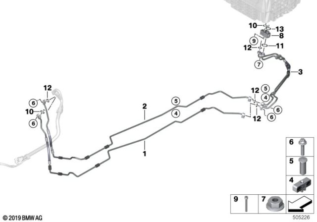 2020 BMW X3 PRESSURE LINE, UNDERFLOOR Diagram for 64539354548