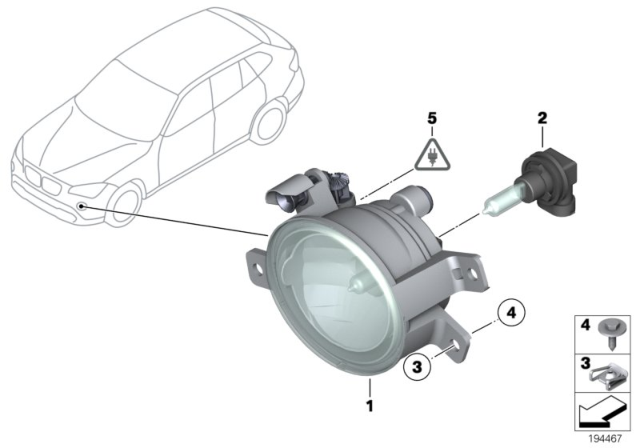 2013 BMW X1 Fog Lights, Right Diagram for 63172993528