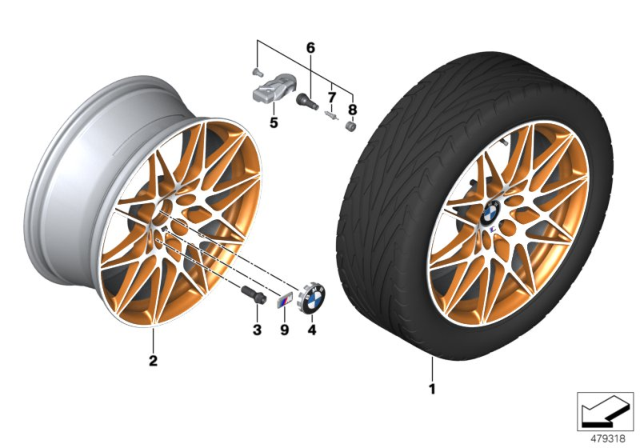 2016 BMW M4 BMW LA Wheel, Star Spoke Diagram