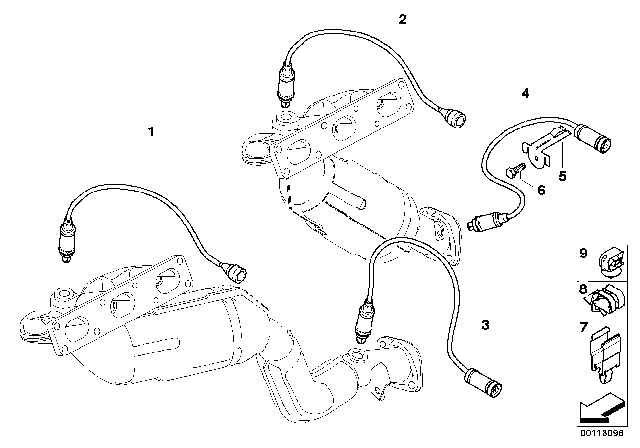 2003 BMW 325Ci Oxygen Sensor Diagram for 11787515827