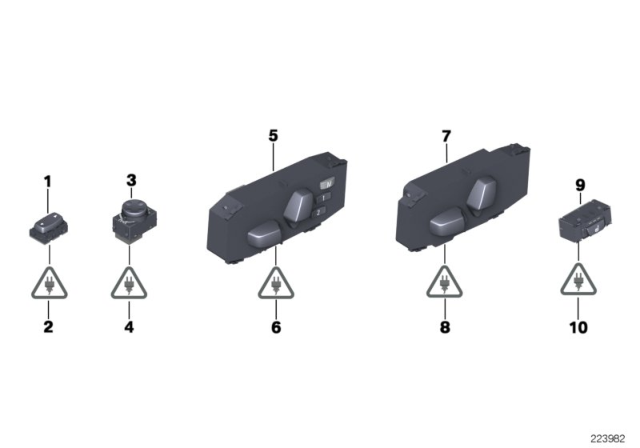 2013 BMW X3 Switch, Seat Functions Diagram 1