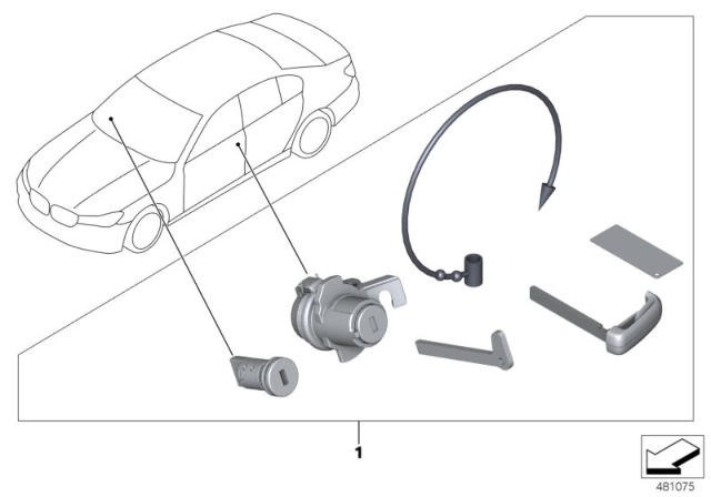 2018 BMW 530i Single Key Locking System Display Key Diagram