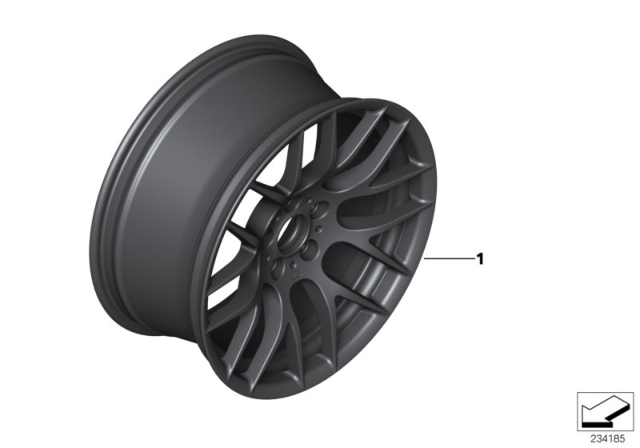 2010 BMW M3 Individual LA wheel, M Y-Spoke Diagram