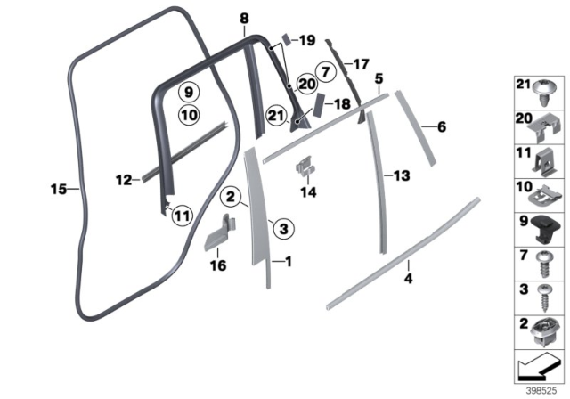 2015 BMW X3 Trims And Seals, Door Diagram 2