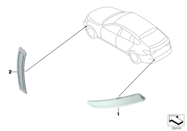 2013 BMW 550i GT xDrive Rear Reflector, Rear Left Diagram for 63147199647