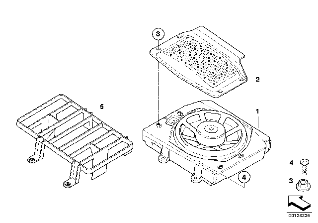 2007 BMW X3 Central Bass, Right Diagram for 65136980986