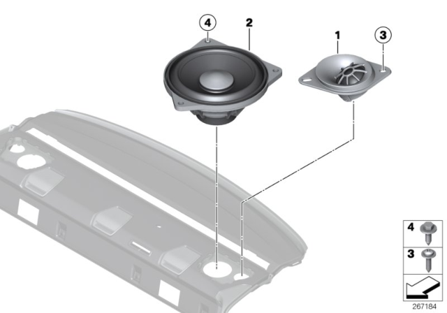 2016 BMW M3 Single Parts For Loudspeaker Diagram 3