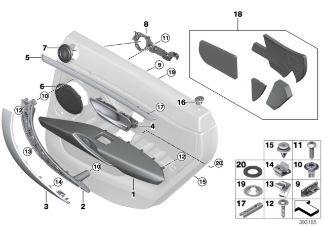 2015 BMW 428i xDrive Gran Coupe Mounting Parts, Door Trim Panel Diagram 2