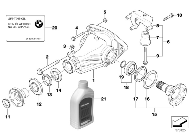 1999 BMW 740i Differential - Drive / Output Diagram